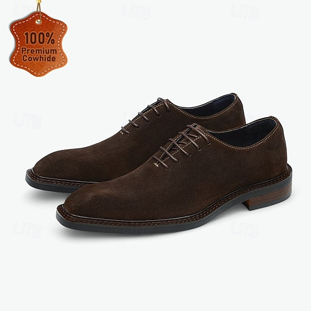 Men's Shoes - Suede Oxford Leather Cowhide Genuine