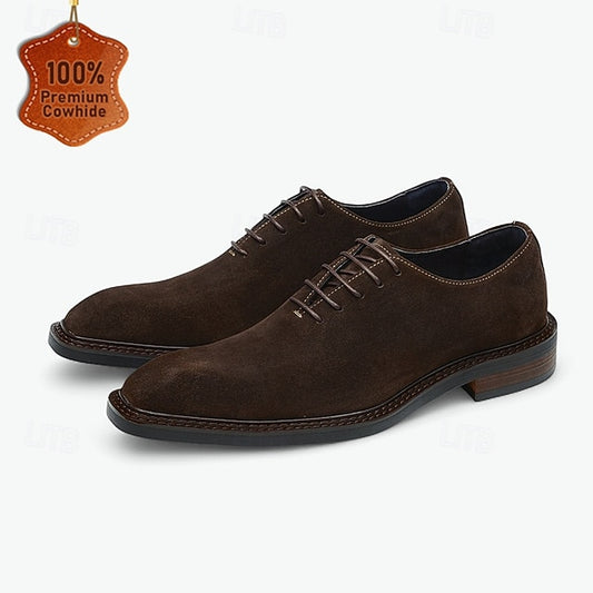 Men's Shoes - Suede Oxford Leather Cowhide Genuine