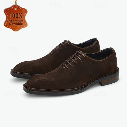 Genuine Leather Cowhide - Shoes Suede Men's Oxford