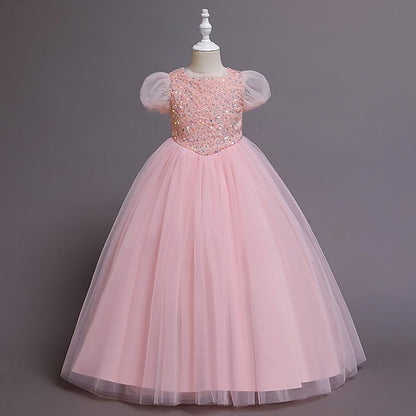 Flower Girl Kids Party Sequin Girls' Dress