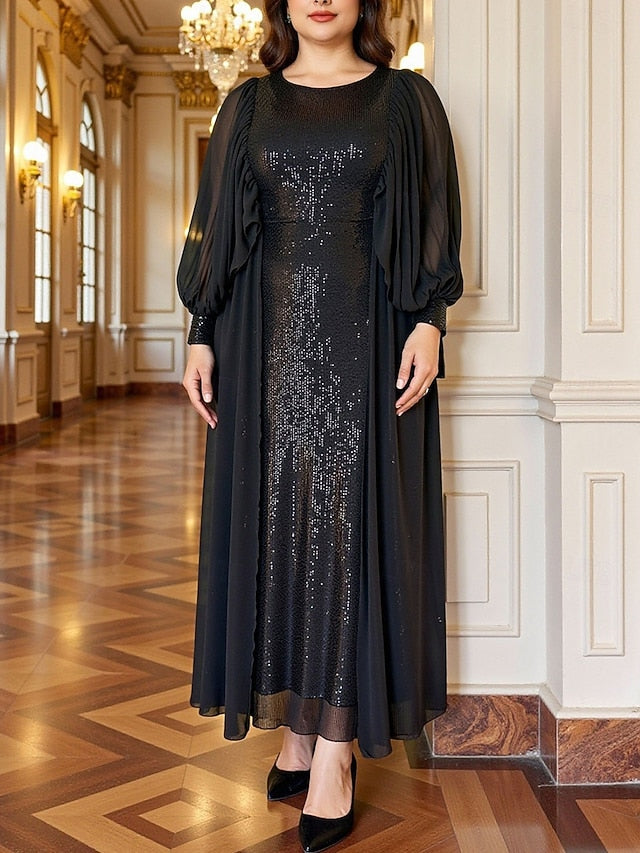 Dress of Size the Sparkle Bride Mother Plus A-Line Black