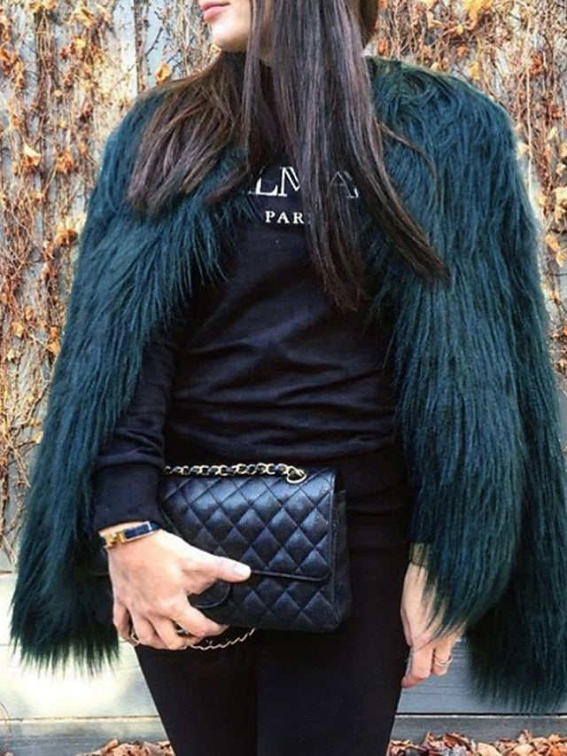 Furs Fur Comfortable Leathers Women's Coat Faux Warm