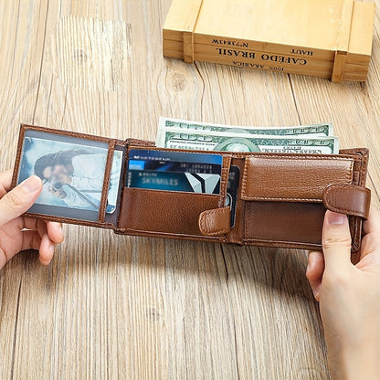 wallet card leather purse multi top cowhide layer Genuine coin