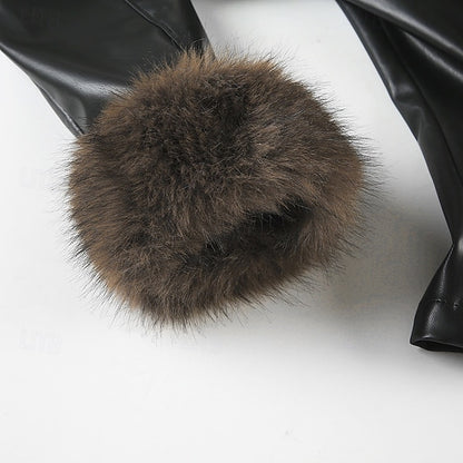 Collar Women's Buttons Warm Casual Jacket Fur Comfortable