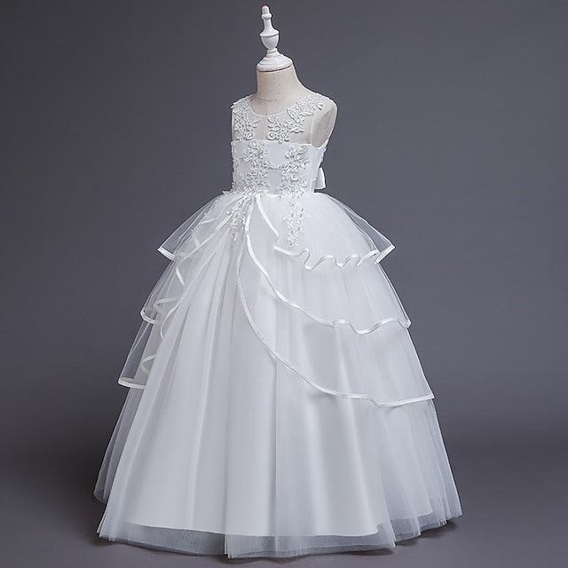 Party Color Kids Girls' Solid Sleeveless Dress