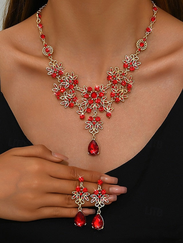 Jewelry and Tiara Elegant Silver Rhinestone Set – Women's