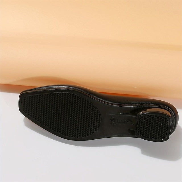 Slip-On Toe Low Black Heel Women's – Classic Pumps Round