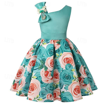 Dress 3D Girls' Sleeveless Easter Summer Party Flower