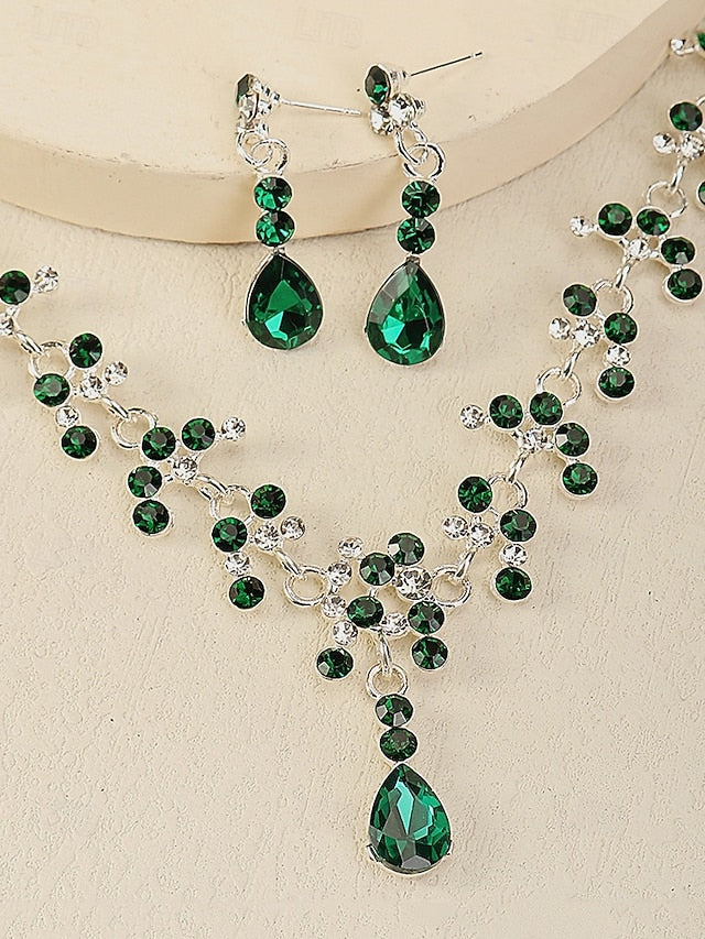 Set and Necklace Crown Tiara Diamond Sparkling Gold-Plated –