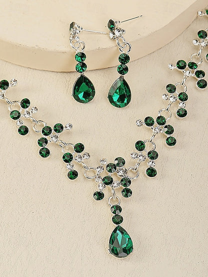 Set and Necklace Crown Tiara Diamond Sparkling Gold-Plated –