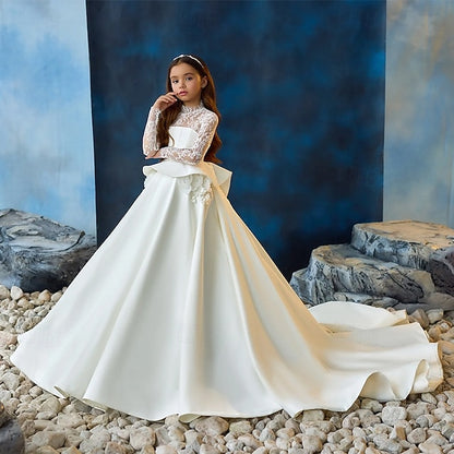 Color First Dress Girls' Communion Solid Kids Party