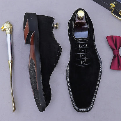 Men's Shoes - Suede Oxford Leather Cowhide Genuine