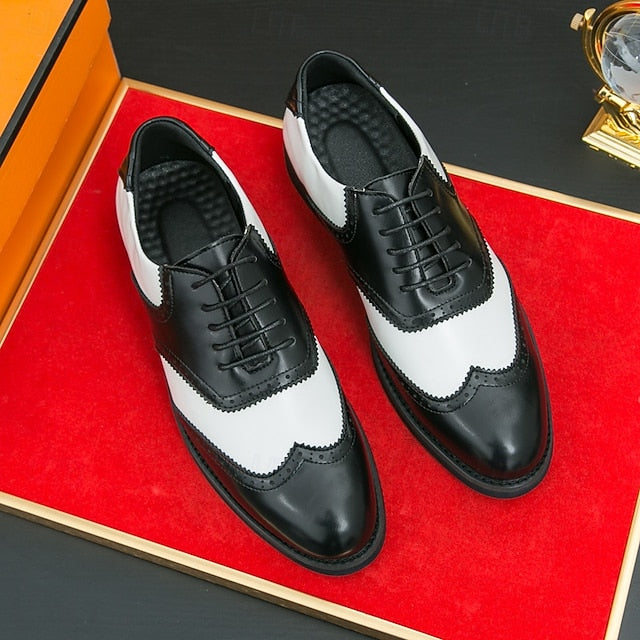 White and Shoes in Wingtip Oxford Men's Two-Tone Brogue