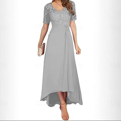 Simple the A-Line Mother Elegant V Neck Bride Dress of