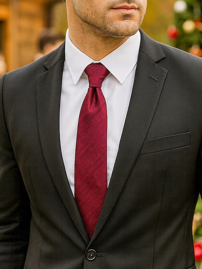 – Christmas Men's Stylish Herringbone Polyester Tie