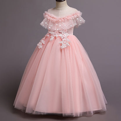 Color Dress Flower Kids Solid Girls' Girl Party