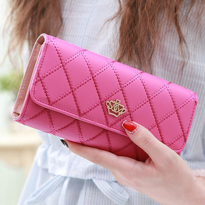 Gold Crown - Wallet Pink Emblem Women's with Quilted