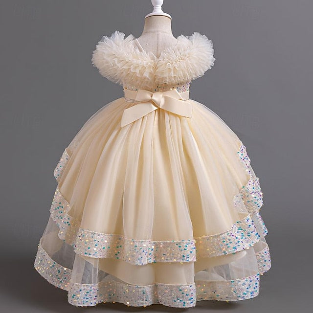 Kids Party Sequin Sleeveless Girls' Dress Girl Flower