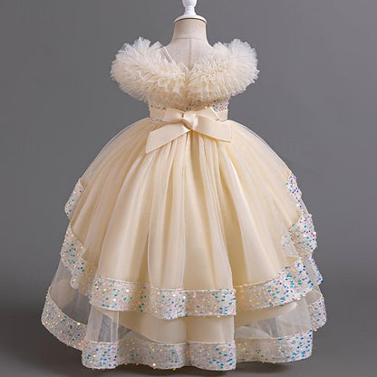 Kids Party Sequin Sleeveless Girls' Dress Girl Flower