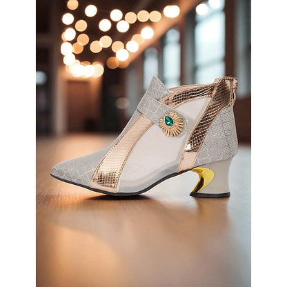 and Emerald with Women's Boots Ankle Gold Mesh Silver