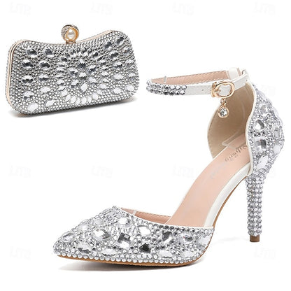 High Rhinestone Shoes Heel Multicolor Wedding Women's with