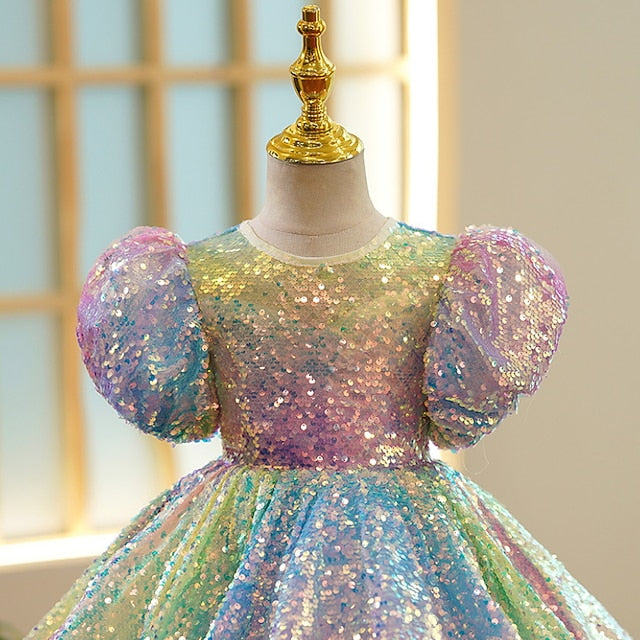 Short Summer Sleeve Girls' Dress Wedding Spring 3D colour