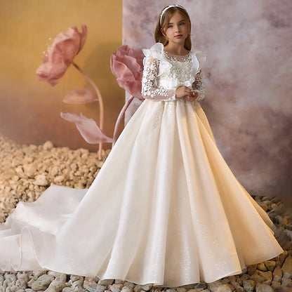 Dress Communion Girls' Solid Color Kids Party First