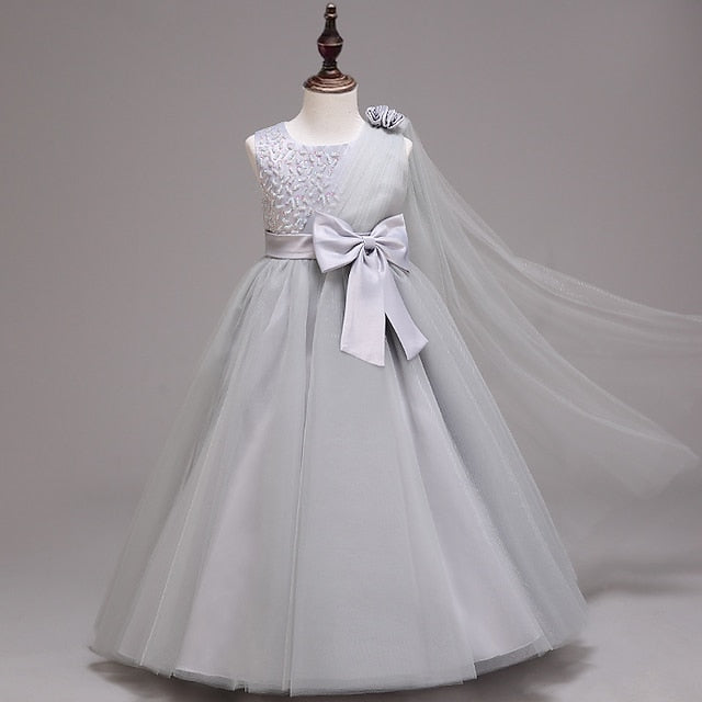 Colored Girls' Kids Solid Girl Dress Flower