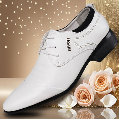 Elegant for - White Lace-Up Men's Formal Shoes