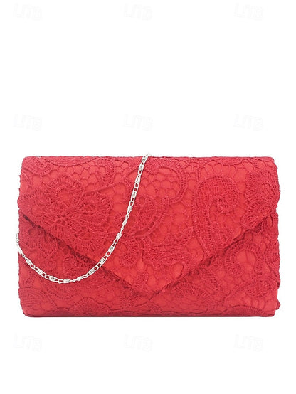 Lace with Chain Bag Women's Evening Strap Clutch