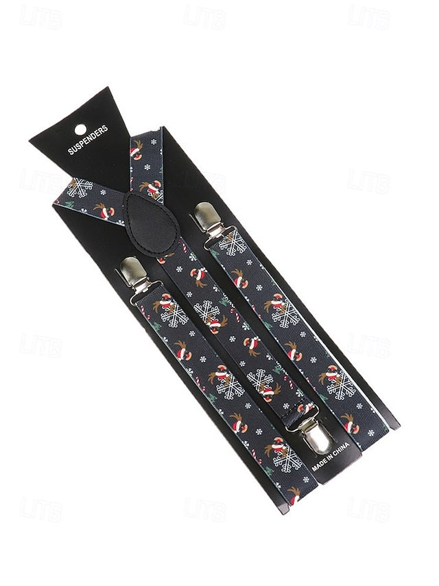 Snowman Men's Christmas with Suspenders