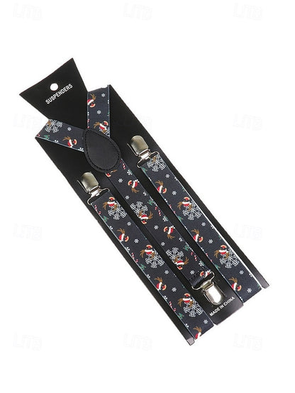 Snowman Men's Christmas with Suspenders