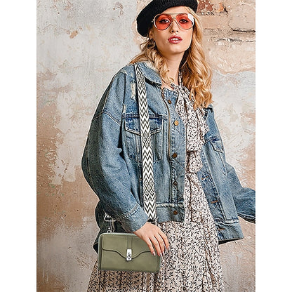 Crossbody Faux Women's Geometric Bag Pattern with Leather