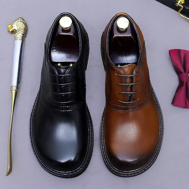 First Genuine Leather Shoes- Layer Men's Oxford
