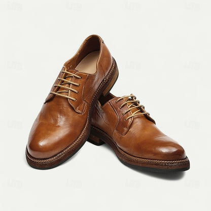 Men's Shoes Welt with Goodyear Tan Clean Leather Derby and