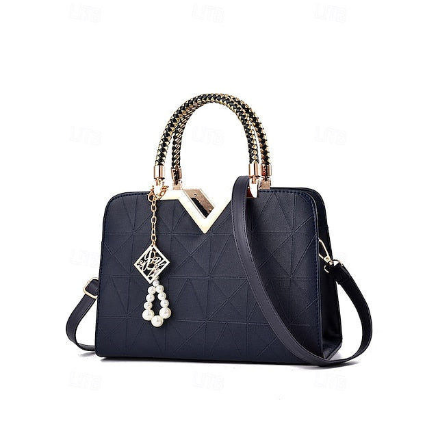 Handbag Faux with Elegant – Women's Pendant Pearl Leather