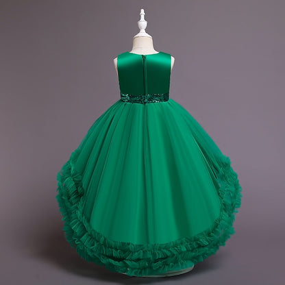 Colored Kids Short Solid Girls' Dress Flower Girl