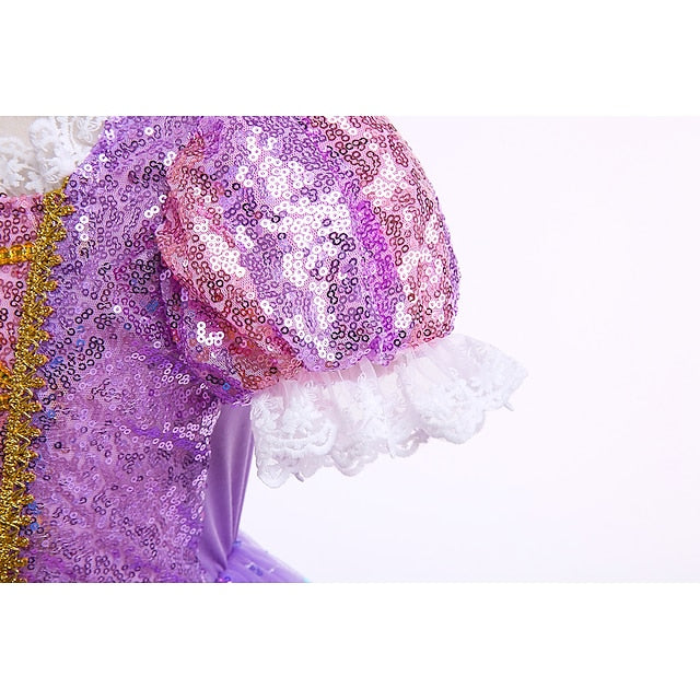 Cloak Dress Flower Rapunzel Cosplay Girl Princess