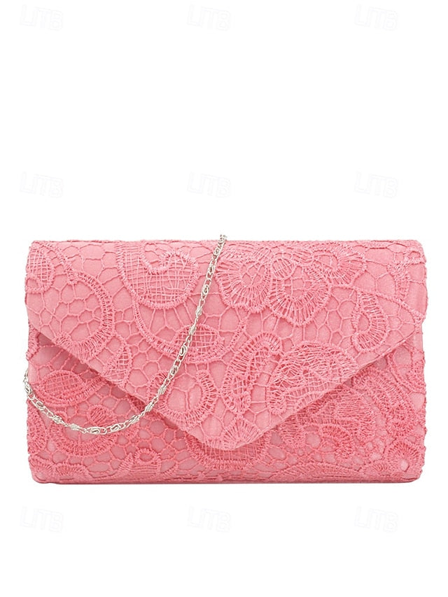Lace with Chain Bag Women's Evening Strap Clutch