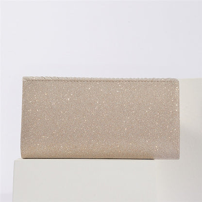 Metal Clutch Evening Gold Bag Glitter with Elegant Women's