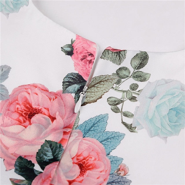 Flower Girls' Short Dress Sleeve Kids Party Floral