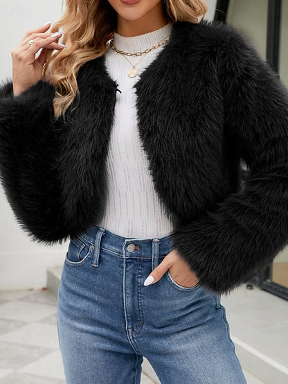 Winter Comfortable Faux Fur Furs Warm Women's Coat