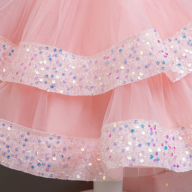 Party Sequin Girls' Sleeveless Dress Special Kids Wedding