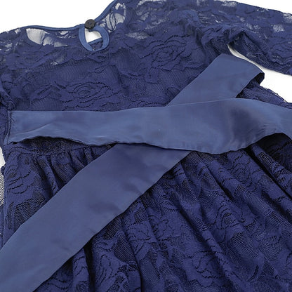 Girls' Flower Kids Solid Long Colored Girl Dress