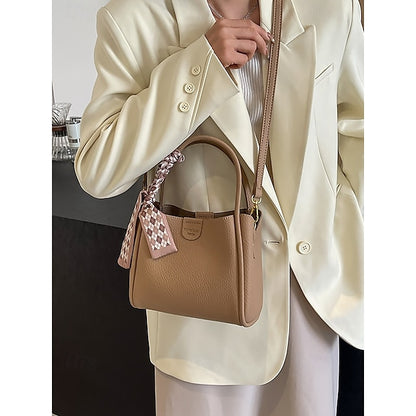 Bag Bucket Handbag PU Women's Bags Shoulder Crossbody