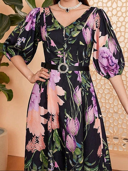 Mother Floor V Bride Elegant Dress of A-Line the Length Neck