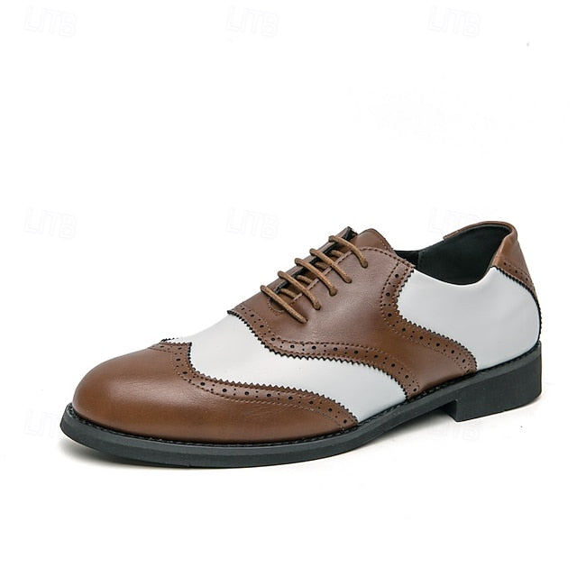 White and Shoes in Wingtip Oxford Men's Two-Tone Brogue