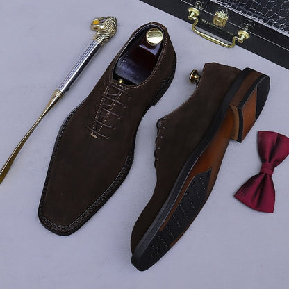 Genuine Leather Cowhide - Shoes Suede Men's Oxford