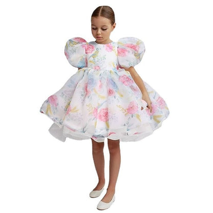 Girls' Flower Dress Solid Party Kids Girl Color