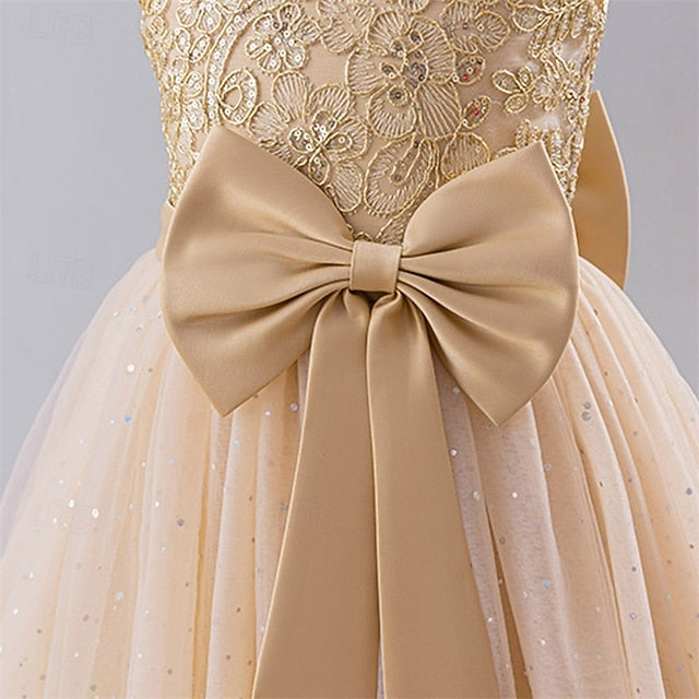 Flower Dress Color Party Kids Girls' Block Girl